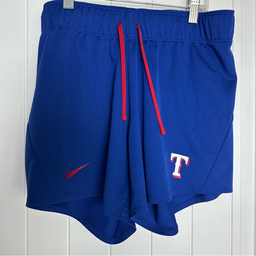 Nike Royal Blue dry fit Texas Rangers Athletic Shorts size relaxed small - Picture 2 of 5
